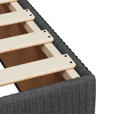 vidaXL Κρεβάτι Boxspring με Στρώμα Σκούρο Γκρι 120x200 εκ. Υφασμάτινο