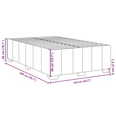 vidaXL Κρεβάτι Boxspring με Στρώμα Σκούρο Γκρι 120x200 εκ. Υφασμάτινο