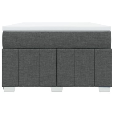 vidaXL Κρεβάτι Boxspring με Στρώμα Σκούρο Γκρι 120x200 εκ. Υφασμάτινο