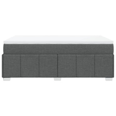 vidaXL Κρεβάτι Boxspring με Στρώμα Σκούρο Γκρι 120x200 εκ. Υφασμάτινο
