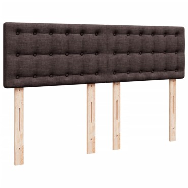 vidaXL Κρεβάτι Boxspring με Στρώμα Σκούρο Καφέ 140x200 εκ Υφασμάτινο