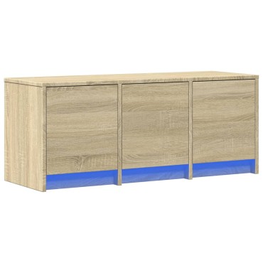 vidaXL Έπιπλο Τηλεόρασης με LED Sonoma Δρυς 97x34x40cm Επεξ. Ξύλο