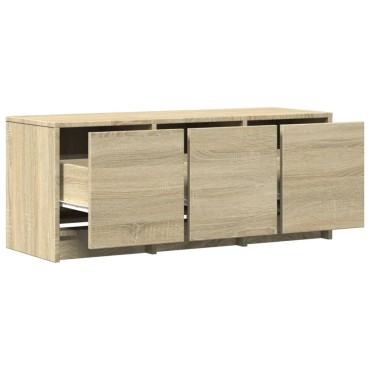 vidaXL Έπιπλο Τηλεόρασης με LED Sonoma Δρυς 97x34x40cm Επεξ. Ξύλο