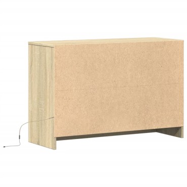 vidaXL Έπιπλο Τηλεόρασης με LED Sonoma Δρυς 91x34x61cm Επεξ. Ξύλο
