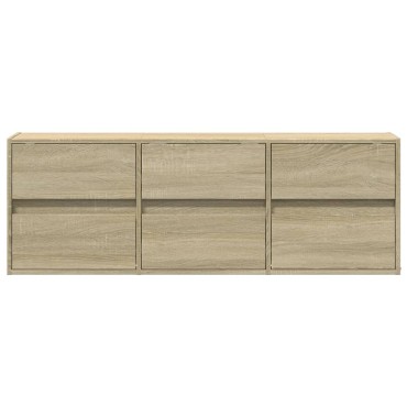 vidaXL Έπιπλο Τοίχου Τηλεόρασης με LED Sonoma Δρυς 130x31x45cm