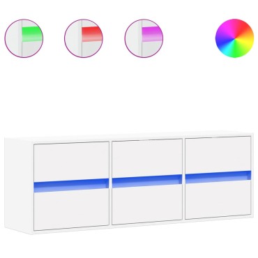 vidaXL Έπιπλο Τοίχου Τηλεόρασης με LED Λευκό 130x31x45cm