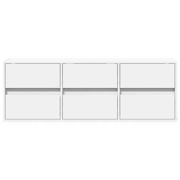 vidaXL Έπιπλο Τοίχου Τηλεόρασης με LED Λευκό 130x31x45cm