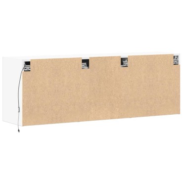 vidaXL Έπιπλο Τοίχου Τηλεόρασης με LED Λευκό 130x31x45cm