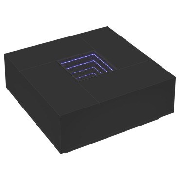 vidaXL Τραπεζάκι Σαλονιού Infinity LED Μαύρο 100x100x40cm 1 τεμ.