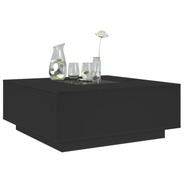 vidaXL Τραπεζάκι Σαλονιού Infinity LED Μαύρο 100x100x40cm 1 τεμ.