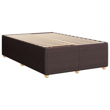 vidaXL Κρεβάτι Boxspring με Στρώμα Σκούρο Καφέ 120x200 εκ. Υφασμάτινο