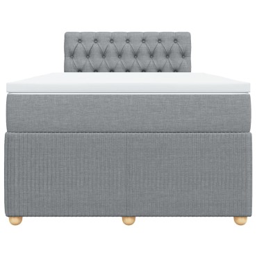vidaXL Κρεβάτι Boxspring με Στρώμα Ανοιχτό Γκρι 120x200 εκ. Υφασμάτινο
