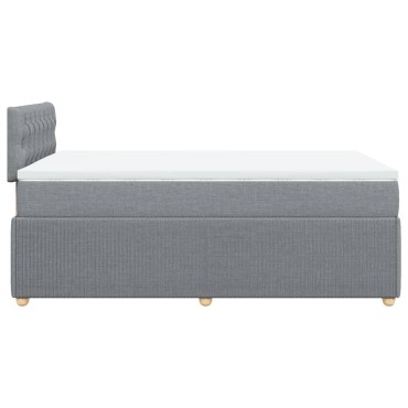 vidaXL Κρεβάτι Boxspring με Στρώμα Ανοιχτό Γκρι 120x200 εκ. Υφασμάτινο