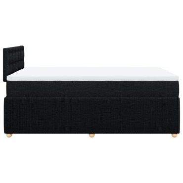 vidaXL Κρεβάτι Boxspring με Στρώμα Μαύρο 120x200 εκ. Υφασμάτινο