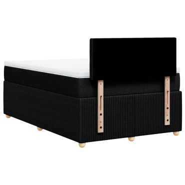 vidaXL Κρεβάτι Boxspring με Στρώμα Μαύρο 120x200 εκ. Υφασμάτινο