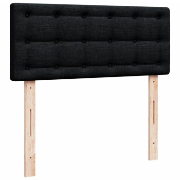 vidaXL Κρεβάτι Boxspring με Στρώμα Μαύρο 120x200 εκ. Υφασμάτινο