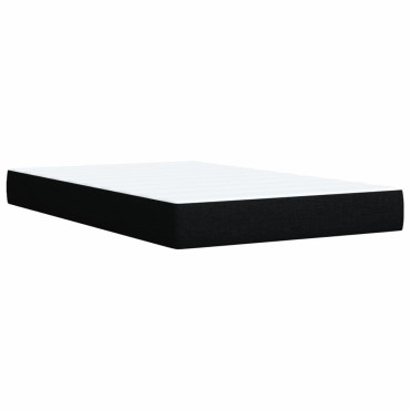 vidaXL Κρεβάτι Boxspring με Στρώμα Μαύρο 120x200 εκ. Υφασμάτινο