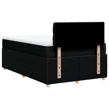 vidaXL Κρεβάτι Boxspring με Στρώμα Μαύρο 120x200 εκ. Υφασμάτινο