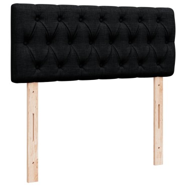 vidaXL Κρεβάτι Boxspring με Στρώμα Μαύρο 120x200 εκ. Υφασμάτινο