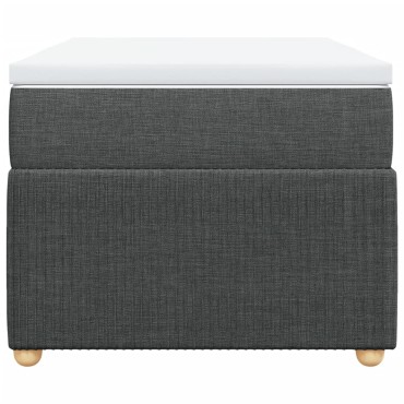 vidaXL Κρεβάτι Boxspring με Στρώμα Σκούρο Γκρι 100x200 εκ. Υφασμάτινο
