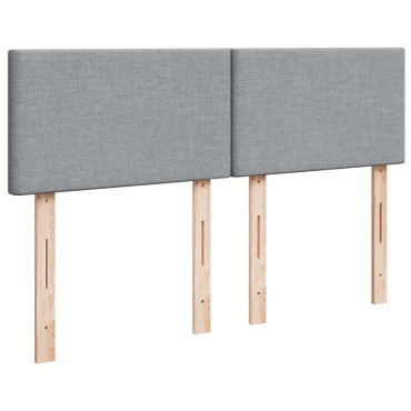 vidaXL Κρεβάτι Boxspring με Στρώμα Ανοιχτό Γκρι 140x190 εκ. Υφασμάτινο