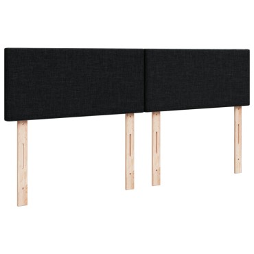 vidaXL Κρεβάτι Boxspring με Στρώμα Μαύρο 140x190 εκ. Υφασμάτινο