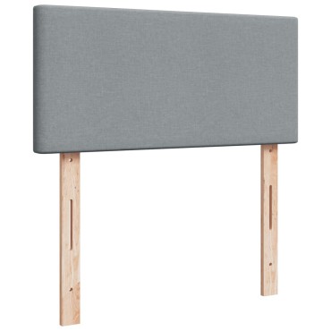 vidaXL Κρεβάτι Boxspring με Στρώμα Ανοιχτό Γκρι 100x200 εκ. Υφασμάτινο