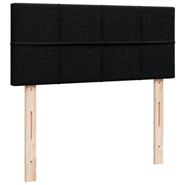 vidaXL Κρεβάτι Boxspring με Στρώμα Μαύρο 120x200 εκ. Υφασμάτινο