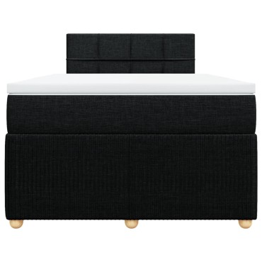 vidaXL Κρεβάτι Boxspring με Στρώμα Μαύρο 120x200 εκ. Υφασμάτινο