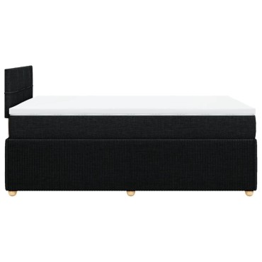 vidaXL Κρεβάτι Boxspring με Στρώμα Μαύρο 120x200 εκ. Υφασμάτινο