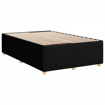 vidaXL Κρεβάτι Boxspring με Στρώμα Μαύρο 120x200 εκ. Υφασμάτινο
