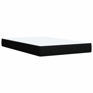 vidaXL Κρεβάτι Boxspring με Στρώμα Μαύρο 120x200 εκ. Υφασμάτινο