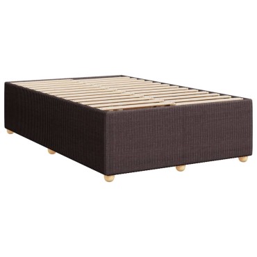 vidaXL Κρεβάτι Boxspring με Στρώμα Σκούρο Καφέ 120x200 εκ. Υφασμάτινο