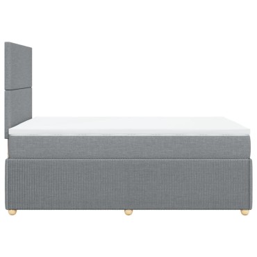 vidaXL Κρεβάτι Boxspring με Στρώμα Ανοιχτό Γκρι 120x200 εκ. Υφασμάτινο