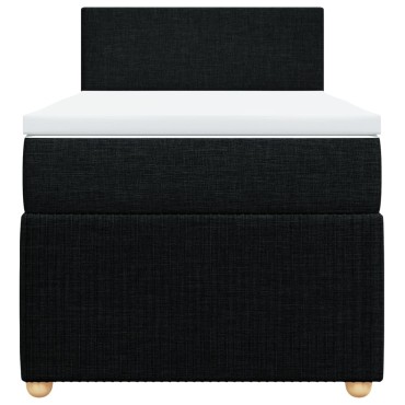 vidaXL Κρεβάτι Boxspring με Στρώμα Μαύρο 90x200 εκ. Υφασμάτινο