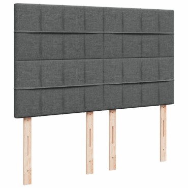 vidaXL Κρεβάτι Boxspring με Στρώμα Σκούρο Γκρι 90x200 εκ. Υφασμάτινο