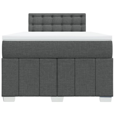 vidaXL Κρεβάτι Boxspring με Στρώμα Σκούρο Γκρι 120x200 εκ. Υφασμάτινο