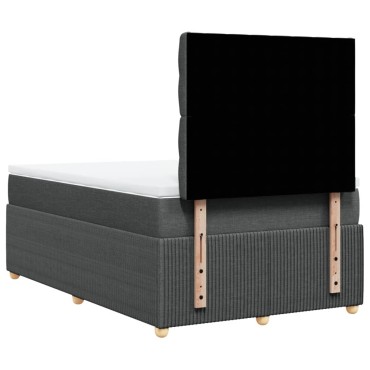 vidaXL Κρεβάτι Boxspring με Στρώμα Σκούρο Γκρι 120x200 εκ. Υφασμάτινο