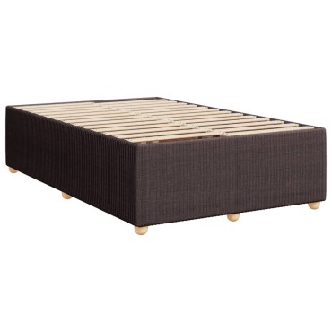 vidaXL Κρεβάτι Boxspring με Στρώμα Σκούρο Καφέ 120x200 εκ. Υφασμάτινο