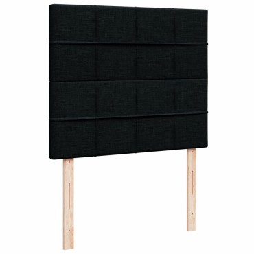 vidaXL Κρεβάτι Boxspring με Στρώμα Μαύρο 120x200 εκ. Υφασμάτινο