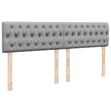 vidaXL Κρεβάτι Boxspring με Στρώμα Ανοιχτό Γκρι 180x200 εκ. Υφασμάτινο
