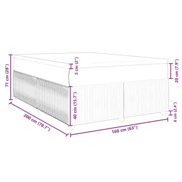 vidaXL Κρεβάτι Boxspring με Στρώμα Taupe 160x200 εκ. Υφασμάτινο