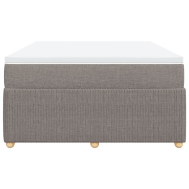vidaXL Κρεβάτι Boxspring με Στρώμα Taupe 160x200 εκ. Υφασμάτινο