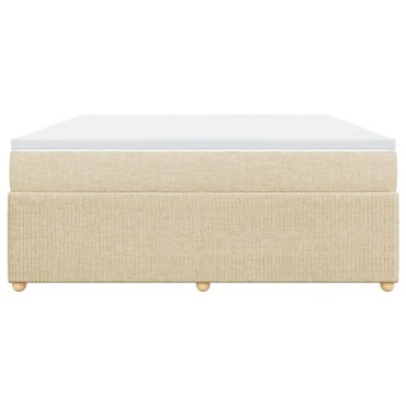 vidaXL Κρεβάτι Boxspring με Στρώμα Κρεμ 180x200 εκ. Υφασμάτινο