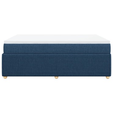 vidaXL Κρεβάτι Boxspring με Στρώμα Μπλε 160x200 εκ. Υφασμάτινο