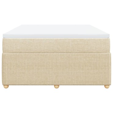 vidaXL Κρεβάτι Boxspring με Στρώμα Κρεμ 140x190 εκ. Υφασμάτινο