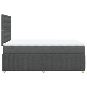 vidaXL Κρεβάτι Boxspring με Στρώμα Σκούρο Γκρι 120x200 εκ. Υφασμάτινο