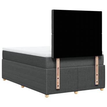 vidaXL Κρεβάτι Boxspring με Στρώμα Σκούρο Γκρι 120x200 εκ. Υφασμάτινο