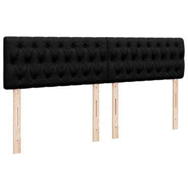 vidaXL Κρεβάτι Boxspring με Στρώμα Μαύρο 180x200 εκ. Υφασμάτινο