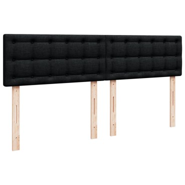 vidaXL Κρεβάτι Boxspring με Στρώμα Μαύρο 180x200 εκ. Υφασμάτινο